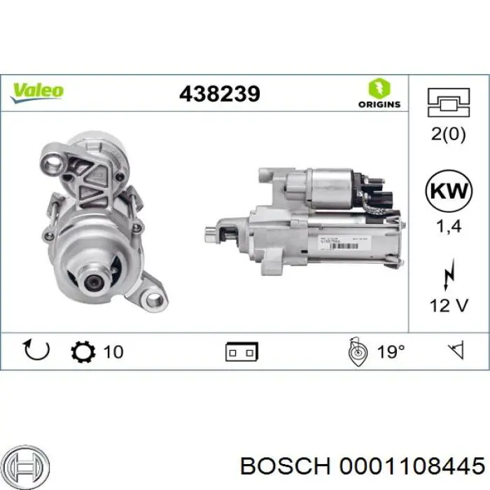 0.001.108.445 Bosch motor de arranque