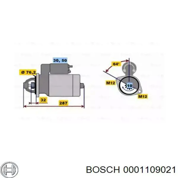 0001109021 Bosch motor de arranque