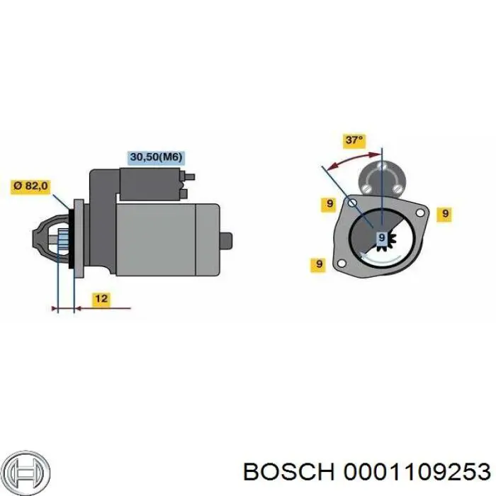 0001109253 Bosch motor de arranque