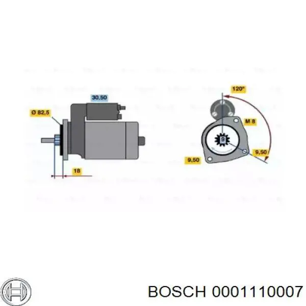 0001110007 Bosch motor de arranque