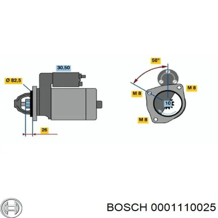 Burro de arranque  Bosch 0001110025 precio, desde 33,46 EUR