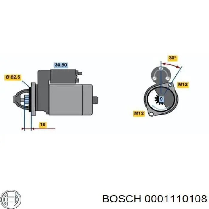 0001110108 Bosch motor de arranque