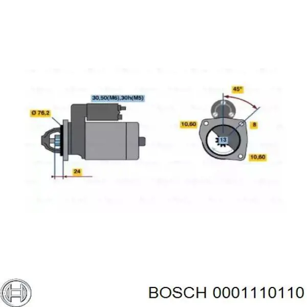 0001110110 Bosch Arranque motores