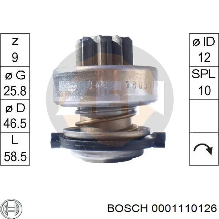 0001110126 Bosch Motor de arranque
