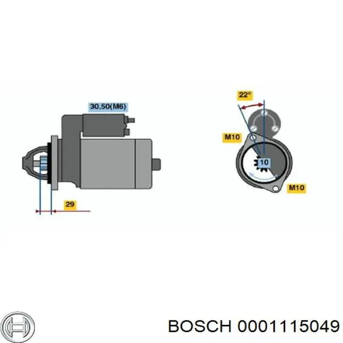 0001115049 Bosch motor de arranque