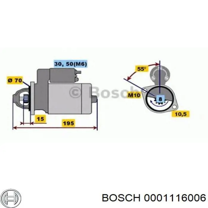 0001116006 Bosch motor de arranque