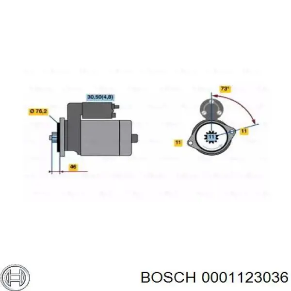 Motor de arranque 0001123036 Bosch