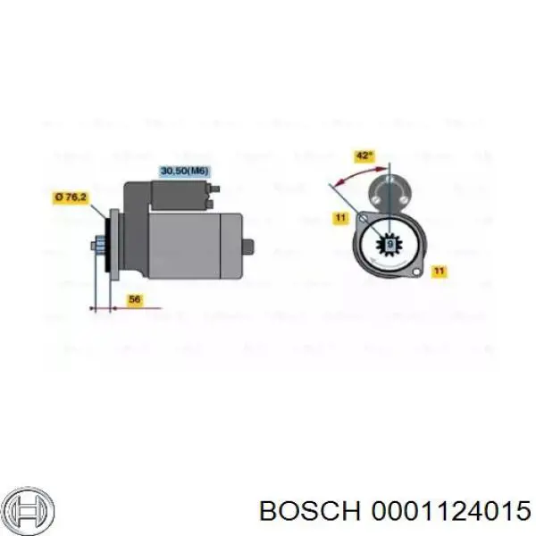 0001124015 Bosch motor de arranque