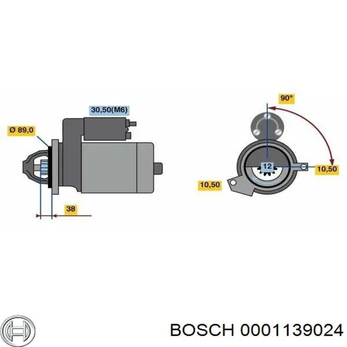 0001139024 Bosch motor de arranque