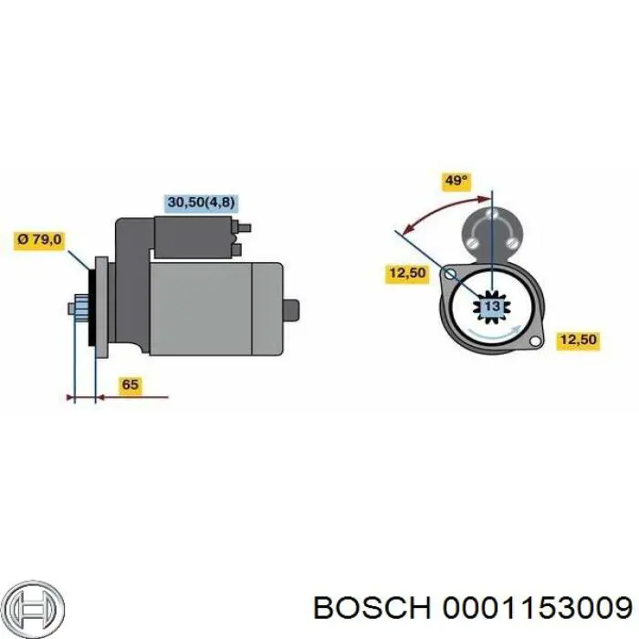 0001153009 Bosch motor de arranque