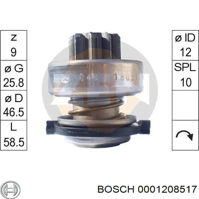 0001208517 Bosch motor de arranque