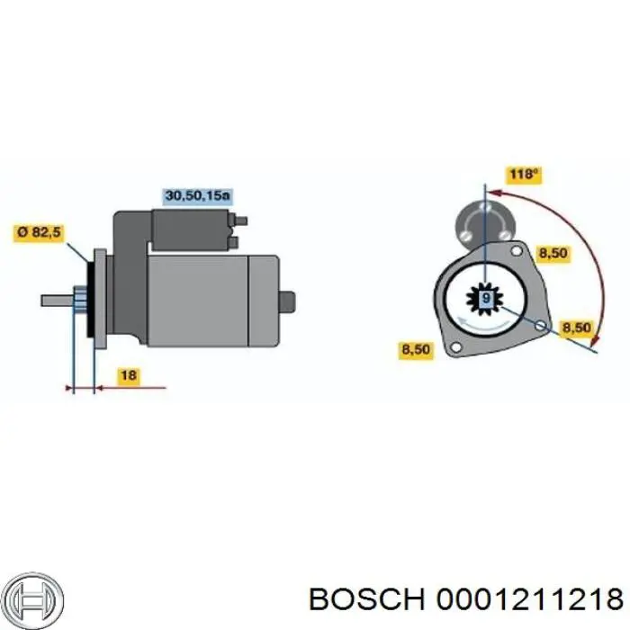 Motor de arranque 0001211218 Bosch