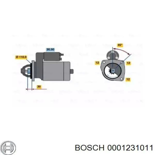Motor de arranque 0001231011 Bosch