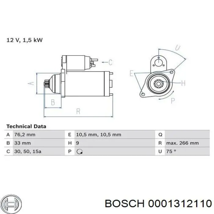Arrancador Bosch 0001312110