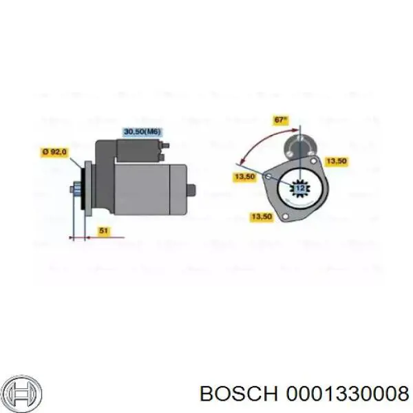 Arrancador Bosch 0001330008