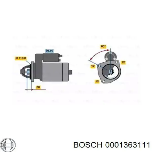 Burro de arranque  Bosch 0001363111 precio, desde 190,21 EUR