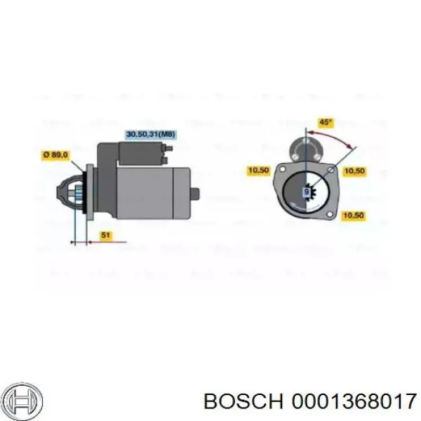 0001368017 Bosch motor de arranque