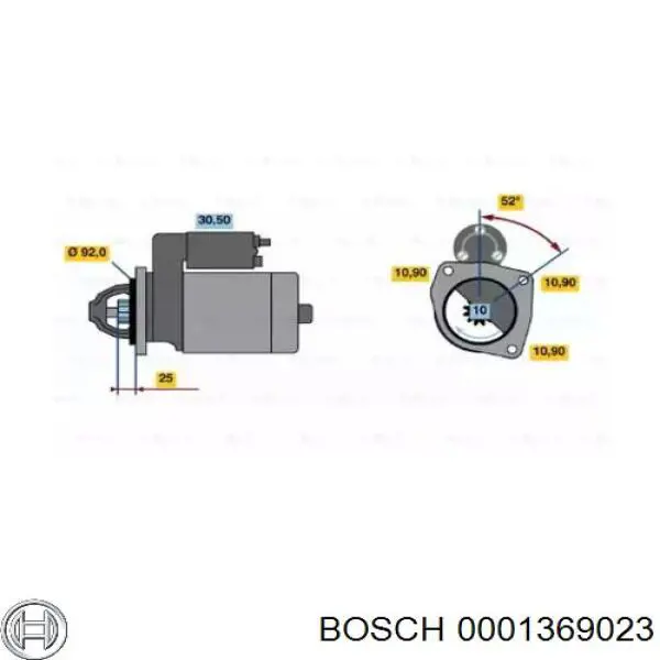 0001369023 Bosch motor de arranque