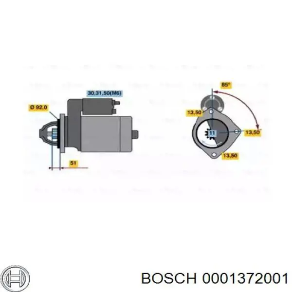 0001372001 Bosch motor de arranque