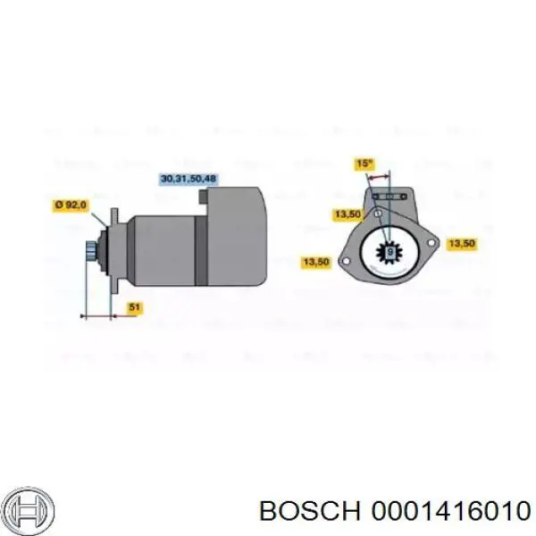 0001416010 Bosch motor de arranque