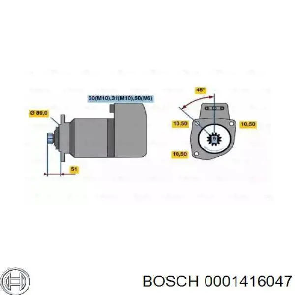 0001416047 Bosch motor de arranque