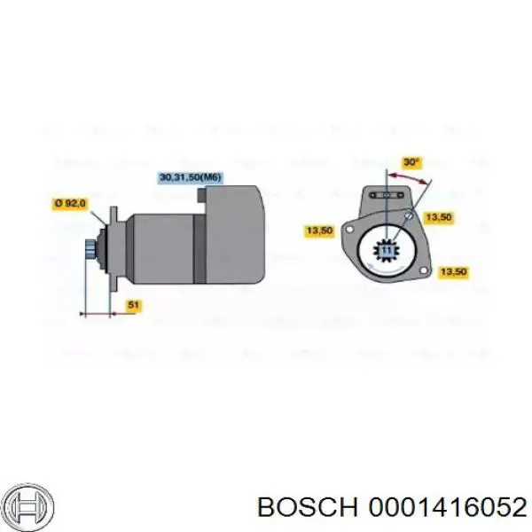 0001416052 Bosch motor de arranque