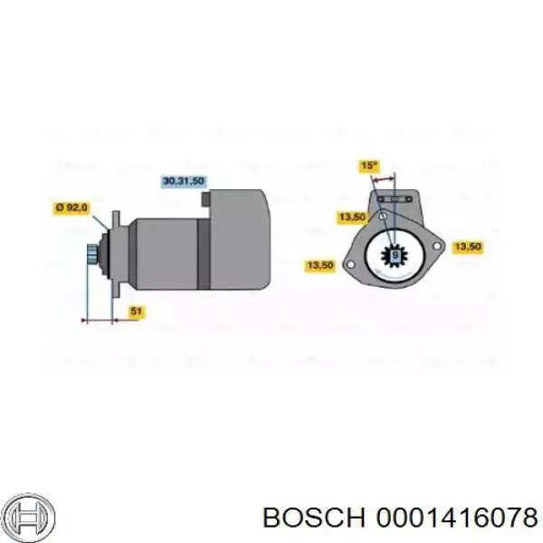 Burro de arranque  Bosch 0001416078 precio, desde 288,65 EUR