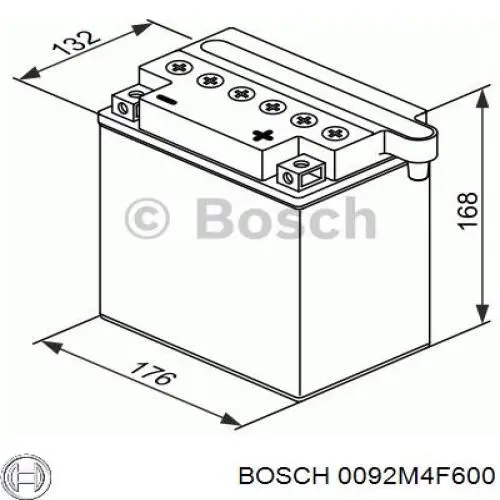 Batería de Arranque Bosch 30 ah 12 v B00 (0092M4F600)