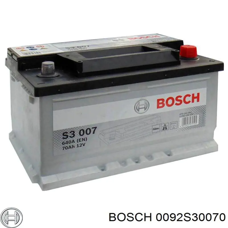 Batería de Arranque Bosch S3 70 ah 12 v B13 (0092S30070)
