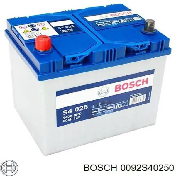 Batería de Arranque Bosch S4 Silver 60 ah 12 v B00 (0092S40250)