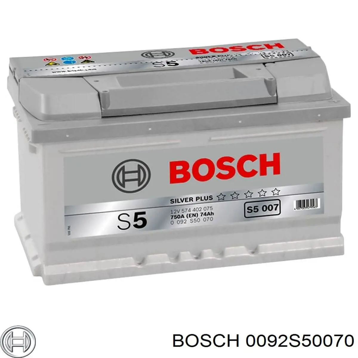 Batería de Arranque Bosch S5 Silver Plus 74 ah 12 v B13 (0092S50070)