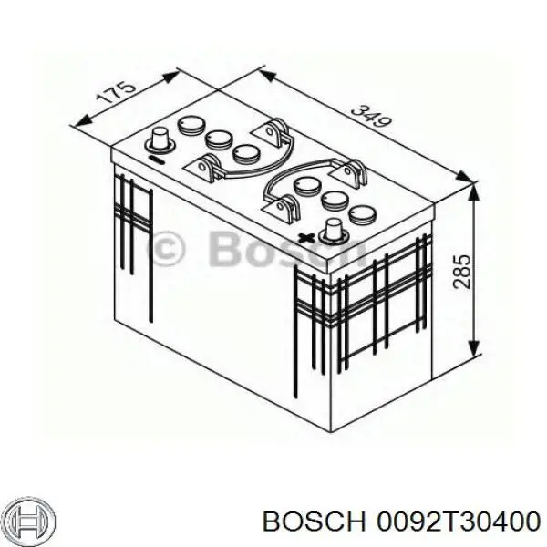 Batería de Arranque Bosch T3 125 ah 12 v B00 (0092T30400)