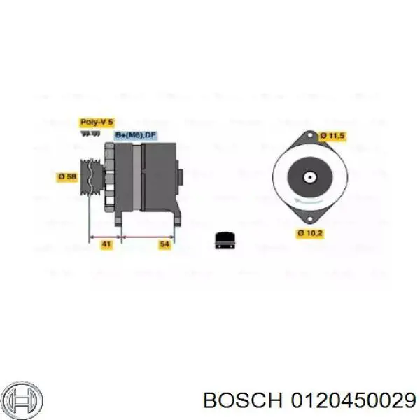 0120450029 Bosch Alternador de coche