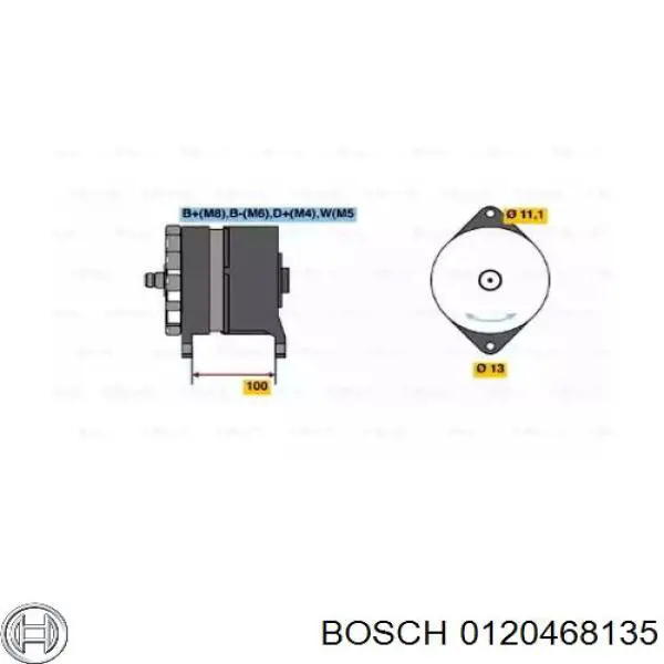 0120468135 Bosch Alternador de coche