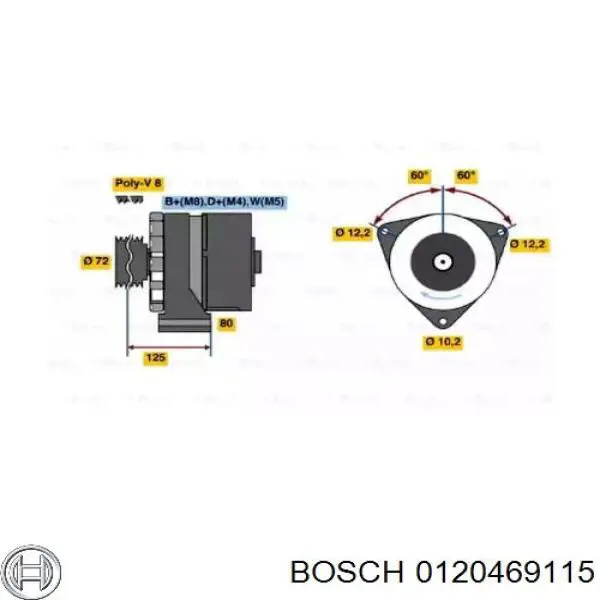 0120469115 Bosch Alternador de coche