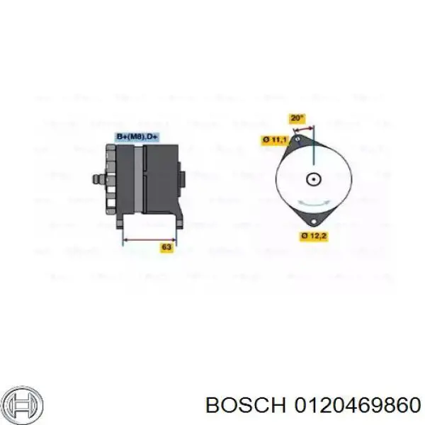 Alternador 0120469860 Bosch