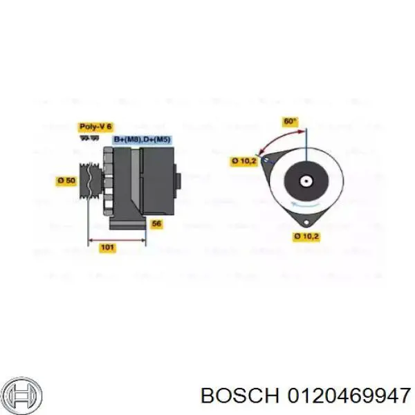 0120469947 Bosch alternador
