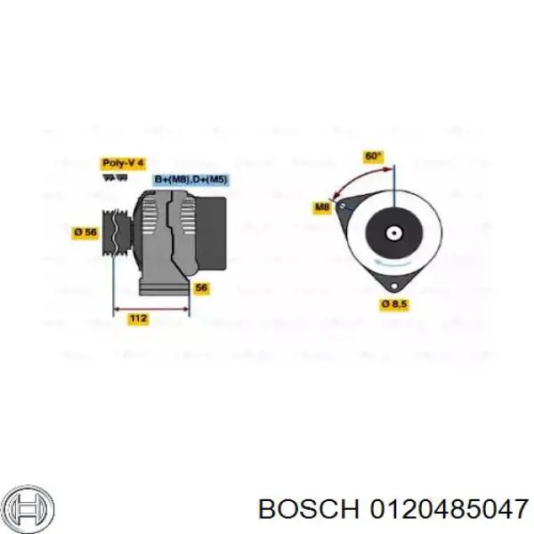 0120485047 Bosch Alternador de coche