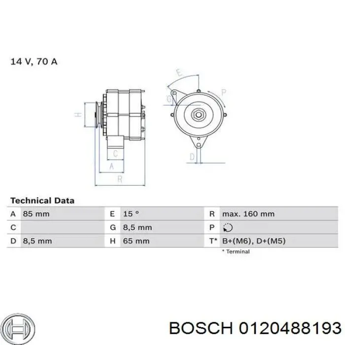 0120488193 Bosch alternador