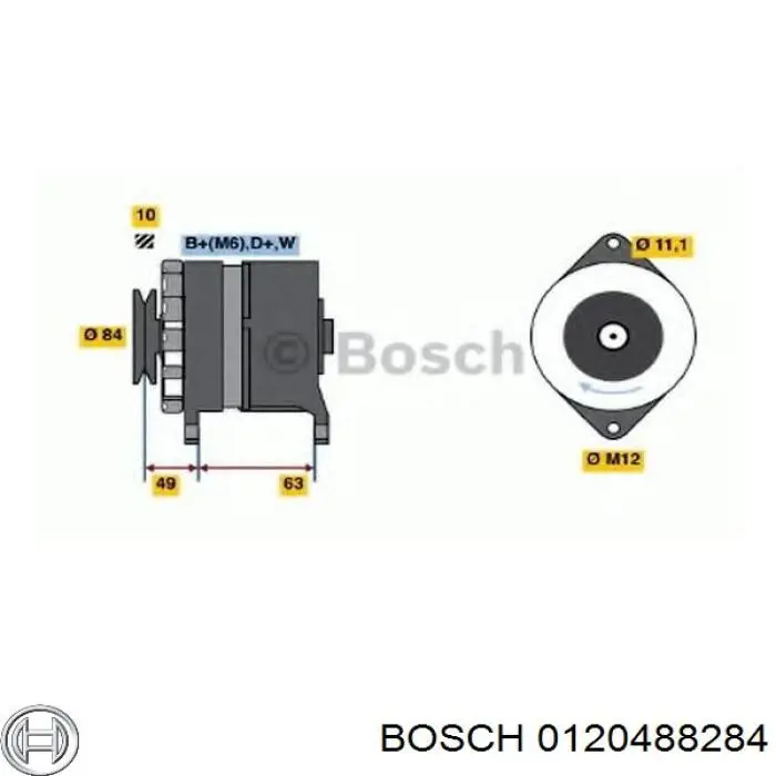Alternador 0120488284 Bosch