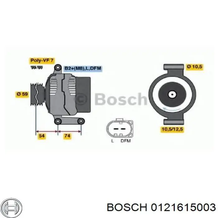0121615003 Bosch alternador
