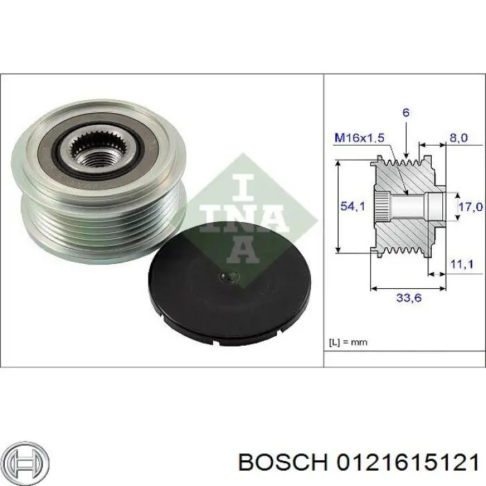 Alternador del motor Bosch 0121615121 precio, desde 59,53 EUR