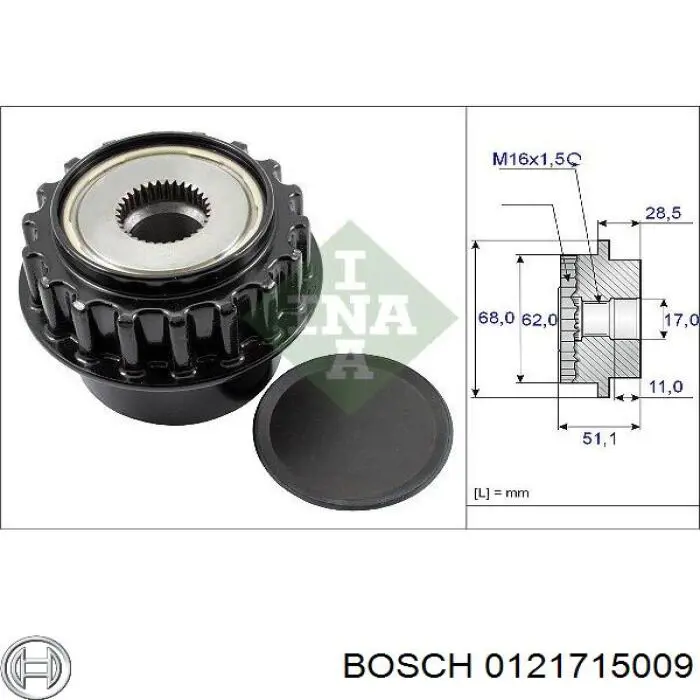 0121715009 Bosch alternador