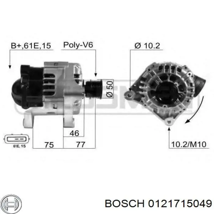 0121715049 Bosch alternador
