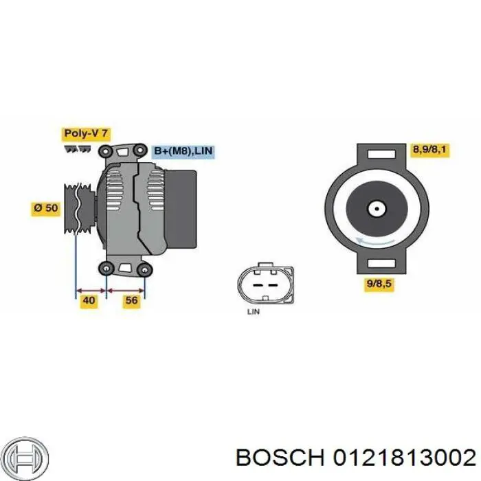 0.121.813.002 Bosch alternador