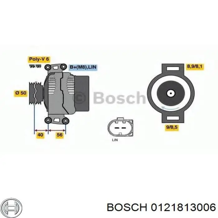 0121813006 Bosch Alternador de coche