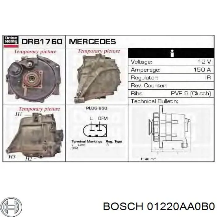 01220AA0B0 Bosch alternador