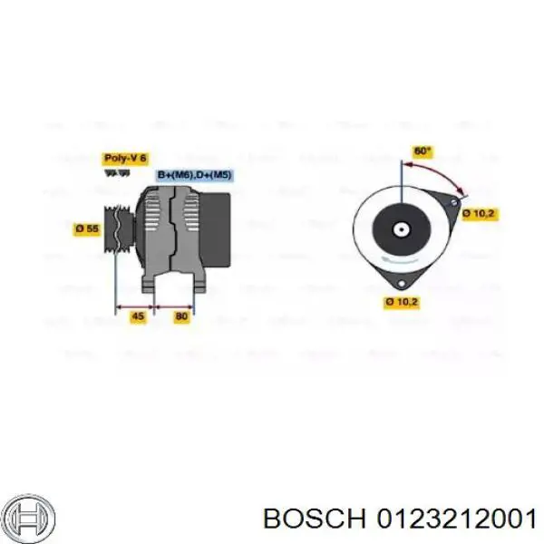 Alternador 0123212001 Bosch