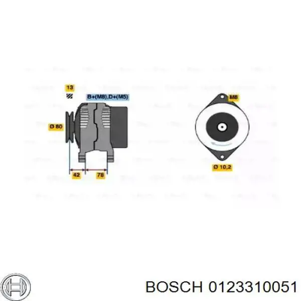 Alternador del motor Bosch 0123310051 precio, desde 81,31 EUR