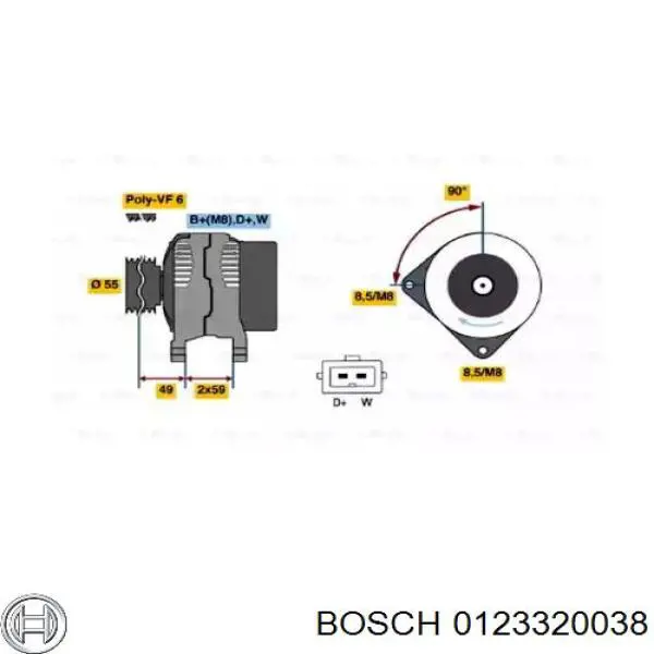 Alternador del motor Bosch 0123320038 precio, desde 191,29 EUR